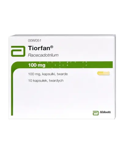 Tiorfan 100 mg, 10 kapsułek - Lek na biegunkę