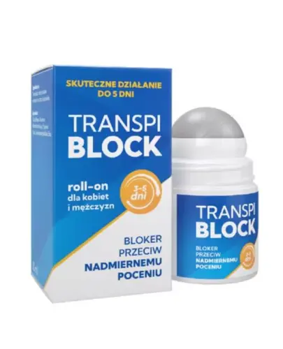 TranspiBlock Roll-on dla kobiet i mężczyzn, 50 ml - Bloker przeciw nadmiernemu poceniu