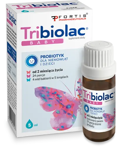 Tribiolac baby, 5 ml - Krople zawieraja 10 szczepów bakterii probiotycznych.