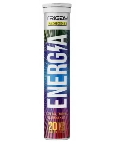 Triggy Energia, 20 tabletek musujących - Na zmęczenie, o smaku energy drink 