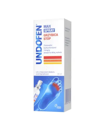 Undofen Max Spray, 30 ml - Przeciwgrzybiczy spray do stóp, aerozol na skórę, roztwór