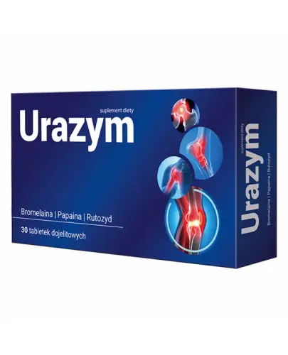 Urazym, 30 tabletek - Uzupełnia dietę w bromelainę, papainę i rutozyd