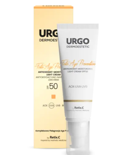 Urgo Dermoestetic Foto Age Prevention SPF 50, 45 ml - Lekki krem antyoksydacyjno-nawilżający do twarzy, szyi i dekoltu