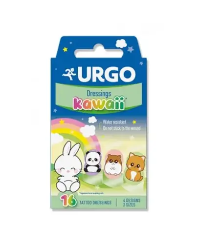 Urgo Kawaii, plastry z opatrunkiem, 16 sztuk - Ochrona ran powierzchniowych u dzieci