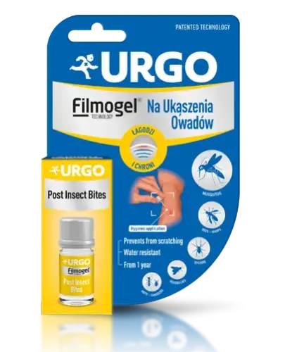 Urgo Filmogel Na Ukąszenia Owadów, butelka z aplikatorem 3,25 ml - Opatrunek w płynie, łagodzi uczucie swędzenia i zapobiega drapaniu po ukąszeniach owadów