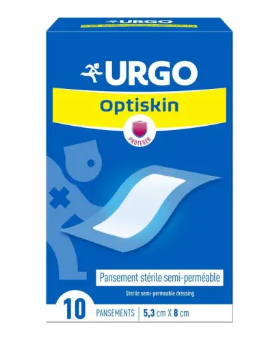 Urgo Optiskin, 5,3 cm x 8cm,10 sztuk - Opatrunki do stosowania na wszelkiego rodzaju rany powierzchniowe