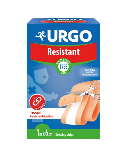 Urgo Resistant, do cięcia 1 m x 6 cm  - Plastry z opatrunkiem do ochrony powierzchownych ran