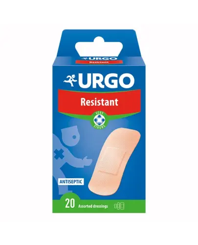 Urgo Resistant, plastry z opatrunkiem, 20 sztuk  - Do ochrony powierzchownej ran