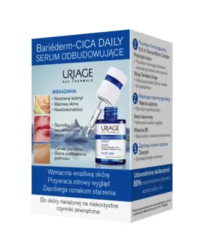 Uriage Bariederm CICA Daily, serum odbudowujące do cery wrażliwej, 30 ml - Nawilża oraz wspomaga funkcje barierowe skóry