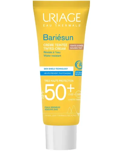 Uriage Bariesun krem przeciwsłoneczny tonujący SPF 50+ opalony beż, 50 ml - Chroni skórę, zapobiega fotostarzeniu