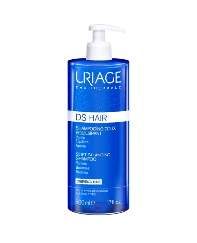 Uriage DS Hair, delikatny szampon regulujący, 500 ml  - Oczyszcza, reguluje i koi skórę wrażliwą i podrażnioną