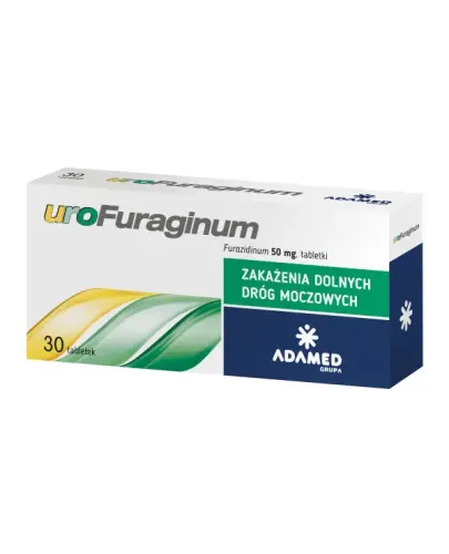 uroFuraginum 50 mg, 30 tabletek - Zakażenia dolnych dróg moczowych. 