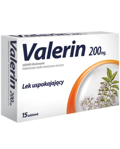 Valerin, 15 tabletek - Tabletki na uspokojenie z walerianą, Valerianae extractum 200 mg