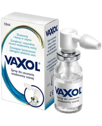 Vaxol spray do uszu, 10 ml - Spray z naturalną oliwę z oliwek dla dzieci i dorosłych, wspiera naturalny proces samooczyszczania uszu z woskowiny