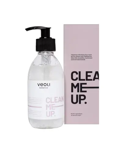 Veoli Botanica Clean Me Up Oczyszczająco-odświeżający żel do mycia twarzy, 190 ml - Nawilża i ogranicza występowanie podrażnień skóry