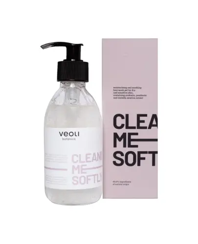 Veoli Botanica Cleaning Me Softly Nawilżająco-łagodzący żel do mycia twarzy, 190 ml - Oczyszcza skórę bez efektu ściągnięcia i dyskomfortu