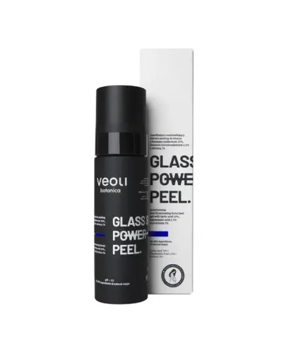 Veoli Botanica Glass Skin Power Peel Peeling do twarzy, 30 ml - Nawilżająco-rozświetlający żelowy peeling