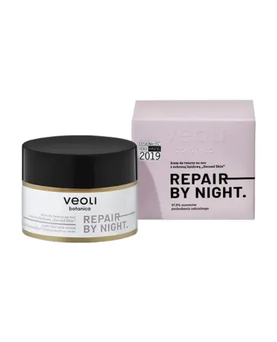 Veoli Botanica Repair By Night Krem do twarzy na noc z ochroną lipidową, 50 ml - Wspomaga naturalne procesy odnowy naskórka