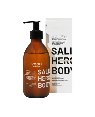 Veoli Botanica Salic Hero Body Żel do mycia ciała, 280 ml - O działaniu oczyszczająco-złuszczającym