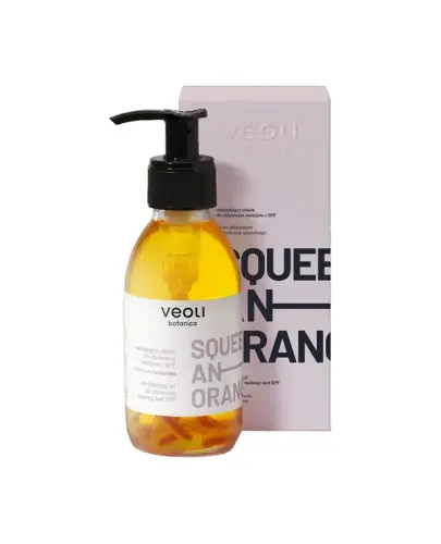 Veoli Botanica Squeeze An Orange Emulgujący olejek do zmywania makijażu i SPF, 132,7 g - Formuła wzbogacona o 5 wartościowych olejów