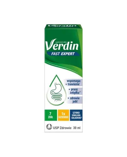 Verdin Fast Expert, krople, 30 ml - Z ziołami, które wspomagają trawienie, wspierają pracę żołądka i zdrowie jelit