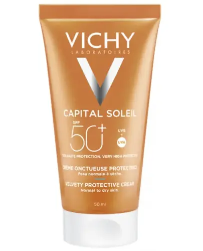 Vichy Capital Soleil Aksamitny krem do twarzy SPF 50+, 50 ml - Ochrona UV jasnej karnacji