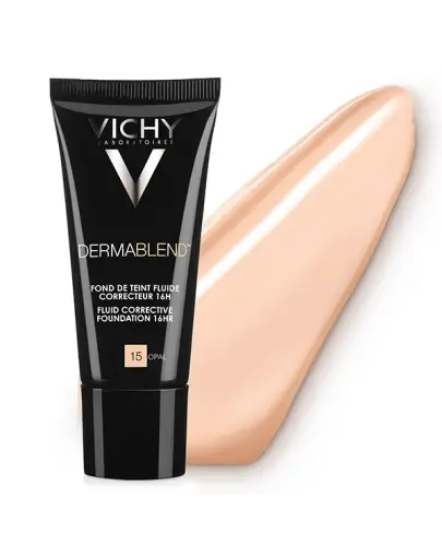 Vichy Dermablend Fluid korygujący o przedłużonej trwałości 15 Opal, 30 ml - Hipoalergiczna formuła bezpieczna dla skóry wrażliwej