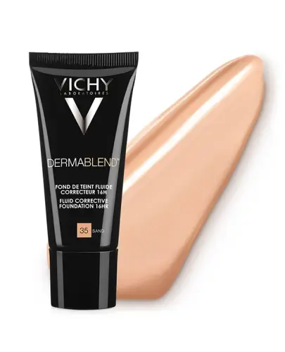 Vichy Dermablend Fluid korygujący o przedłużonej trwałości 35 Sand, 30 ml - Przywraca skórze naturalny i promienny wygląd