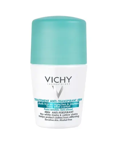 Vichy Antyperspirant w kulce 48h przeciw śladom na ubraniach, 50 ml  - Minimalizuje ryzyko powstawania śladów na ubraniach