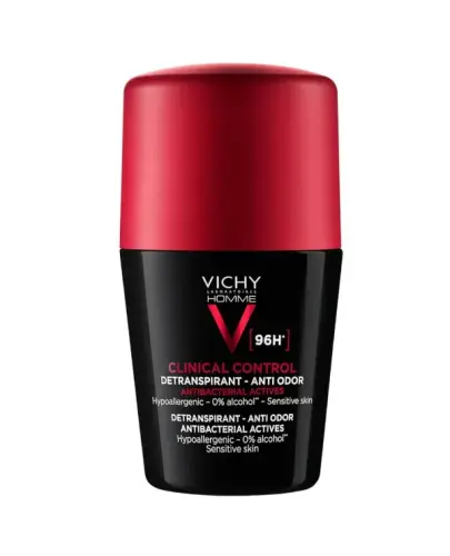 Vichy Homme Clinical Control 96h Dezodorant dla mężczyzn, 50 ml - Zapewnia 96h uczucia suchości i ochrony przed poceniem.