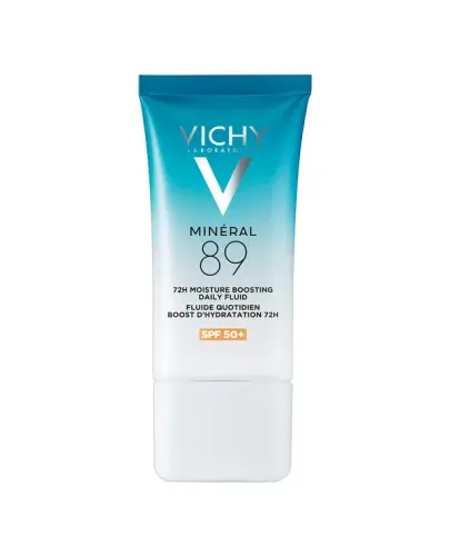 Vichy Mineral 89 Niewidoczny fluid-krem nawilżający SPF50+, 50 ml - Wzmacnia barierę ochronną skóry, poprawia jej nawilżenie i odporność na czynniki zewnętrzne