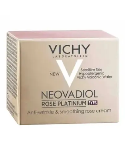 Vichy Neovadiol Rose Platinium, krem pod oczy, 15 ml - Z kofeiną do skóry dojrzałej, nadaje różany blask