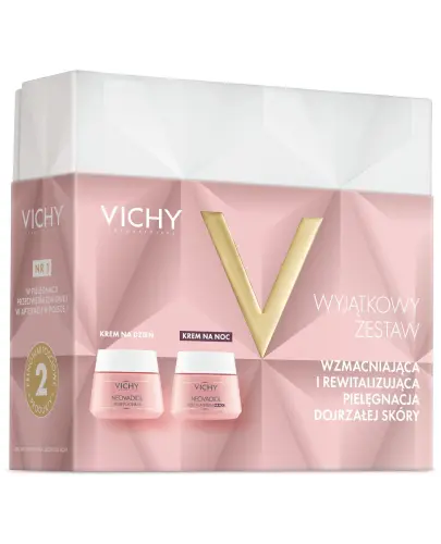 Vichy Neovadiol Rose Platinum, krem na dzień, 50ml + krem na noc, 50 ml - Zestaw wzmacniająco–rewitalizujący do pielęgnacji skóry dojrzałej