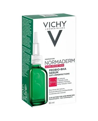 Vichy Normaderm Probio-BHA, serum, 30 ml - Z 5% kompleksem kwasów BHA i AHA do skóry skłonnej do trądziku