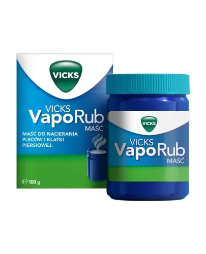 Vicks VapoRub maść, 100g - Do nacierania klatki piersiowej i pleców, maść na objawy przeziębienia