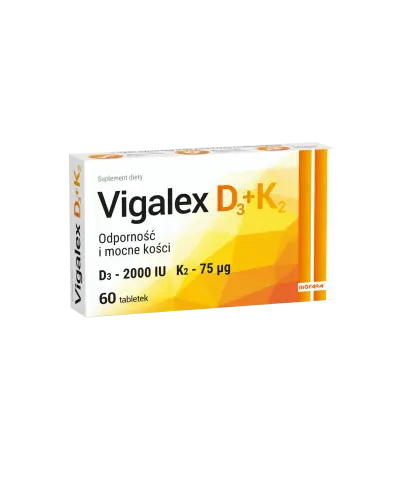 Vigalex D3+K2, 60 tabletek - Uzupełnienia dietę w witaminę D oraz witaminę K