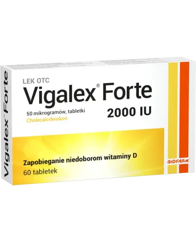 Vigalex Forte 2000 IU, 60 tabletek - Niedobór witaminy D.