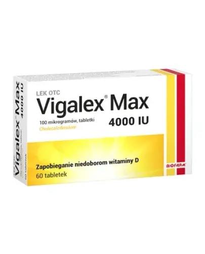 Vigalex Max 4000 IU, 60 tabletek - Zapobieganie niedoborom witaminy D