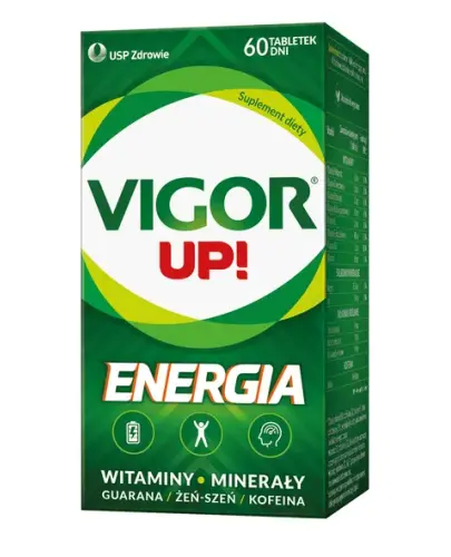 Vigor Up! Energia, 60 tabletek - Z ekstraktami guarany i żeń-szenia, oraz zestawem minerałów i witamin 