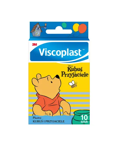 Viscoplast Kubuś i przyjaciele, plastry dla dzieci, 10 sztuk - Delikatne dla skóry, wysoce przepuszczające powietrze