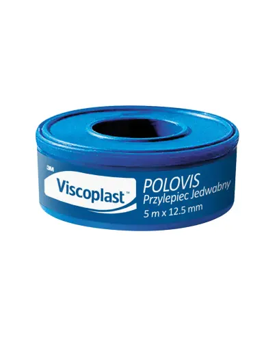 Viscoplast Polovis, plaster jedwabny, 5 m x 12,5 mm, 1 sztuka - Do mocowania opatrunków, w tym dużych, pooperacyjnych oraz szyn