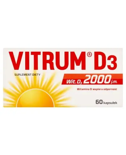 Vitrum D3 2000 j.m., 60 kapsułek - Wygodna forma kapsułek z witaminą D