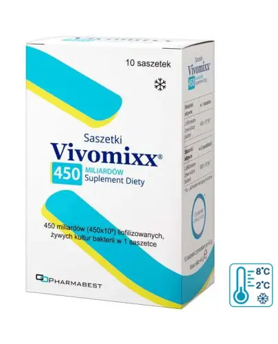 Vivomixx 450 miliardów, 10 saszetek - Probiotyk dla dzieci powyżej 3. roku życia i dorosłych