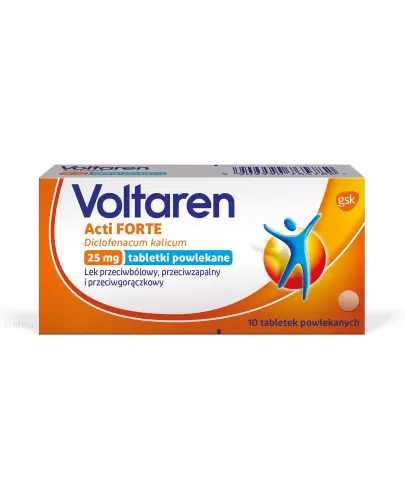 Voltaren Acti Forte 25 mg, 10 tabletek powlekanych - Przeciwbólowo, przeciwgorączkowo, przeciwzapalnie