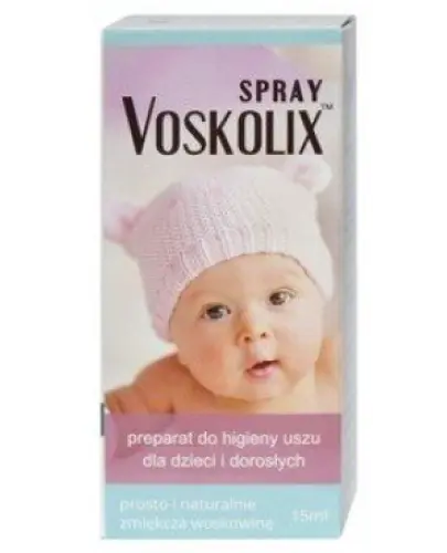 Voskolix, spray do higieny uszu dla dzieci i dorosłych 15 ml - Z oliwą z oliwek, bez konserwantów