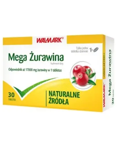 Walmark Mega Żurawina, 30 tabletek - Suplement diety z ekstraktem z żurawiny