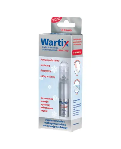 Wartix, środek do usuwania kurzajek 38 ml - Preparat do wymrażania brodawek to produkt kriochirurgiczny do leczenia kurzajek z rąk i stóp w warunkach domowych