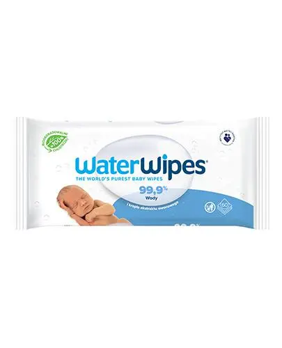 WaterWipes Bio Chusteczki nawilżane dla noworodków i niemowląt, 60 sztuk - Delikatna pielęgnacja i oczyszczanie skóry dziecka