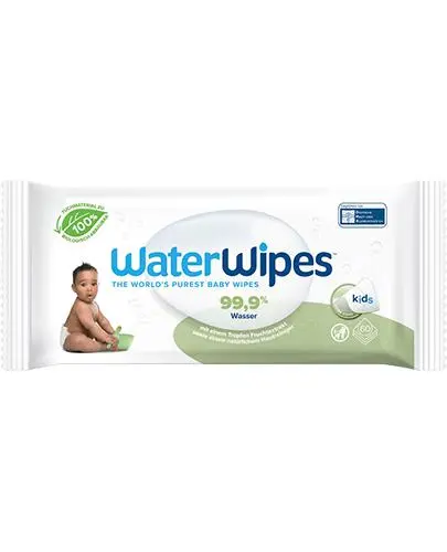 WaterWipes Bio Soapberry Chusteczki nawilżane dla niemowląt, 60 sztuk - Dla skóry delikatnej i podatnej na podrażnienia już od pierwszych dni życia