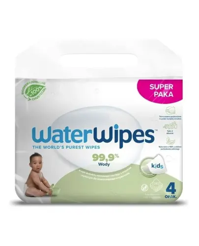 WaterWipes Bio Soapberry Chusteczki nawilżane dla niemowląt, 4 x 60 sztuk  - Dla skóry wrażliwej i skłonnej do podrażnień od pierwszych dni życia